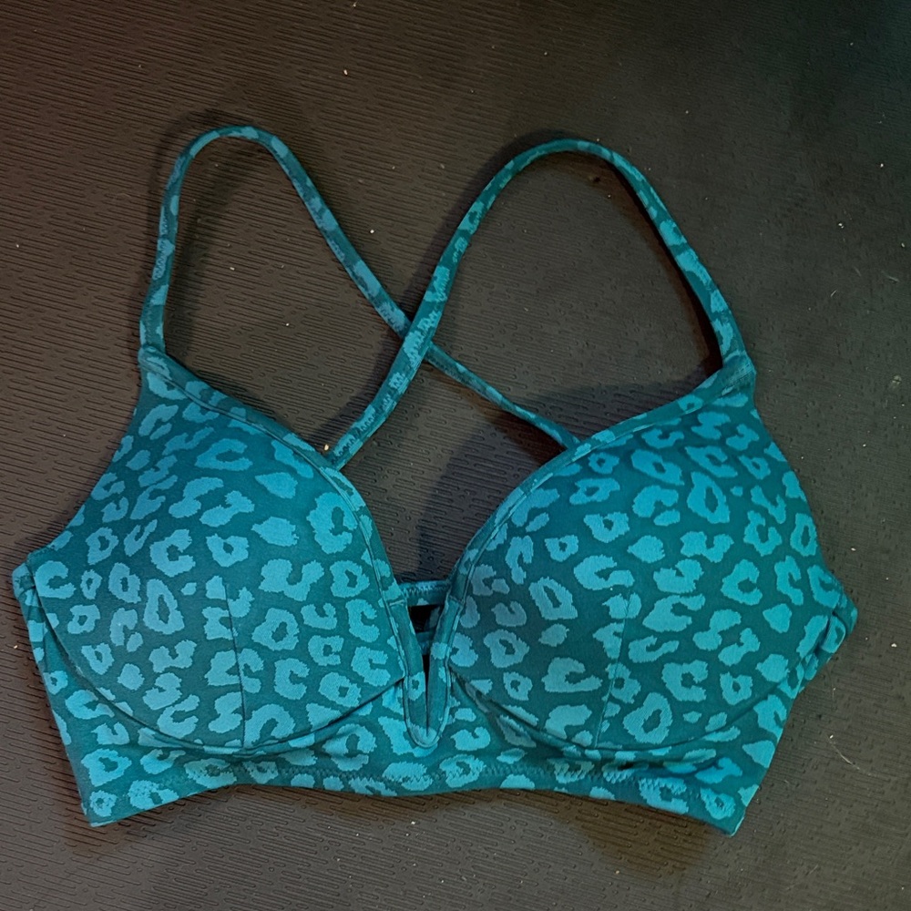 Sand & Shore Teal Leopard Print Women's Swim Top